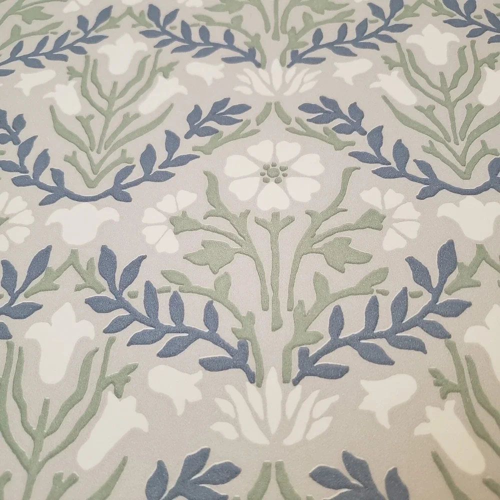 Morris & Co. Bellflower Grey / Fennel Wallpaper Double‎ Roll Unopened No.216435